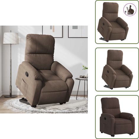 Fauteuil inclinable marron tissu microfibre - Fauteuil - Fauteuils - Fauteuil Releveur Inclinable - Fauteuil Releveur Et Inclinable