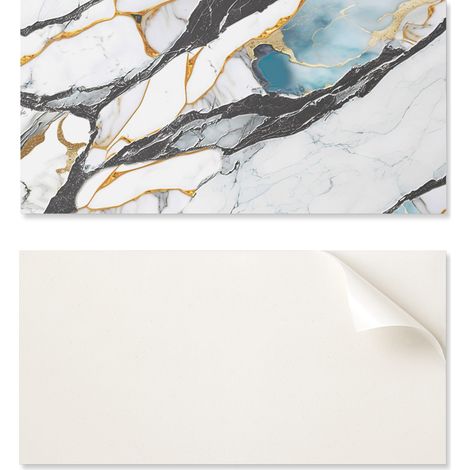 Vinilo decorativo con estampado para montaje sin herramientas, 100 x 50 cm, dise帽o de m谩rmol.
