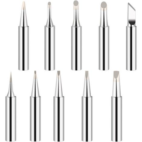 QORVA-Kit de 10 pannes de rechange pour fers à souder 900M, compatible avec les stations de soudage Hakko, Radio Shack, TENMA et autres. (1/5)