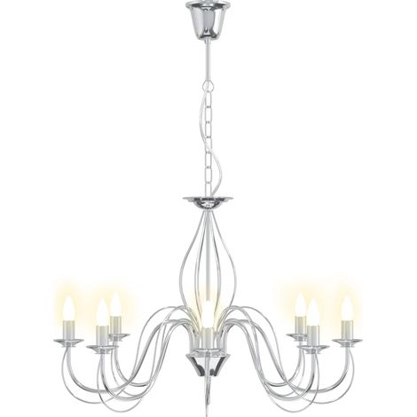 Höhenverstellbarer Kronleuchter E14 Metall Chrom Ø 78 x 101 cm vidaXL (1/5)