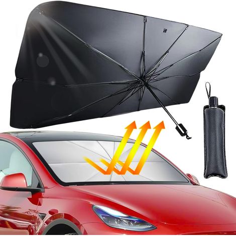 Pare-soleil pliable pour pare-brise de voiture, 145 x 79 cm (57 x 31 pouces). (1/5)