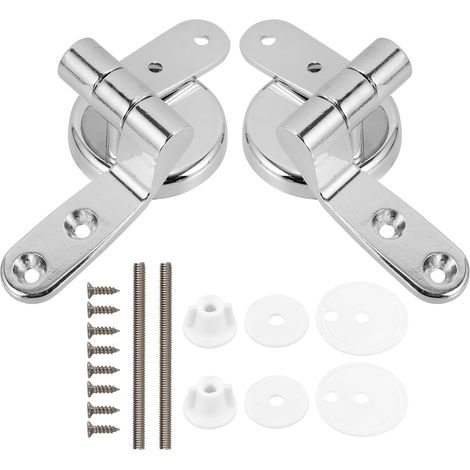 Charnière de Couvercle de Toilette Domestique en Alliage de Zinc Lunette Wc Frein de Chute, Charnières de Siège de Toilette à Fermeture Douce, Fixations Robustes pour Accessoires (1/5)