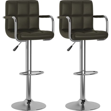 Tabourets de bar 2 pcs Marron Similicuir 16 (1/5)