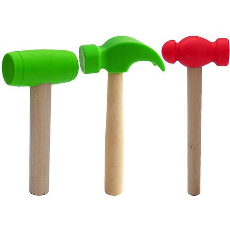 Lot de 3 marteaux pour enfants, jouets de simulation, accessoires de photographie pour enfants-16.5X8CM (1/2)