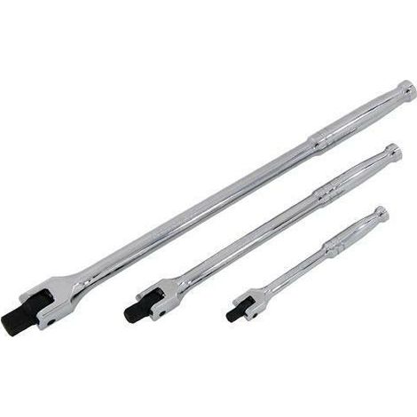 HEAVY DUTY 3PC 1/2 1/4 3/8 FLEXI HEAD KNUCKLE BREAKER BAR RATCHET CT5556 NEW (1/2)