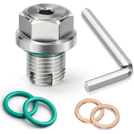 Bouchon de vidange d'huile surdimensionné M12-1,5 x 15 mm, kit de réparation de filetage de carter d'huile autotaraudeur en acier inoxydable (1/5)