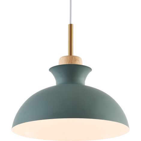 Parrot Uncle Retro Green Metal Ceiling Pendant Light Shade 28cm, Easy Fit Modern Hanging Lampshade for Living Room, Bedroom, Kitchen, Dining Room, Café & Restaurant (Bulb Not Included) (1/5)