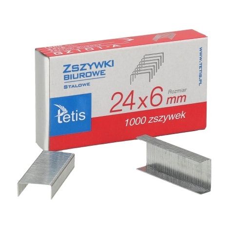 Tetis 24/6 Büroklammern - 1000 Stück - Edelstahl