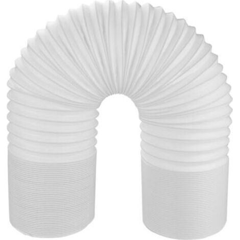 Tuyau d'évacuation pour climatiseur mobile - 130mm x 3m (PP renforcé, armature acier, extensible, rotation gauche) - Accessoire climatisation portable (1/4)
