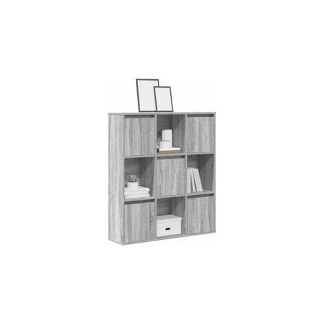 Meuble de rangement Kate 89cm - 4 niches 5 portes-Chêne gris (1/5)