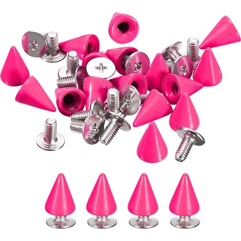 20 Ensembles Cône Pointes Clous 7x10mm pour Bricolage Rose Rouge (1/5)