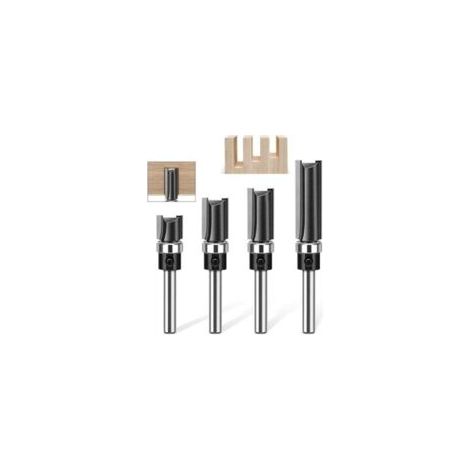 6-mm-Schaft-Holzfräser, 4er-Pack, gerade Profilfräser, Arbeitslängen von 11,9/20/25/38 mm. – Crezuo