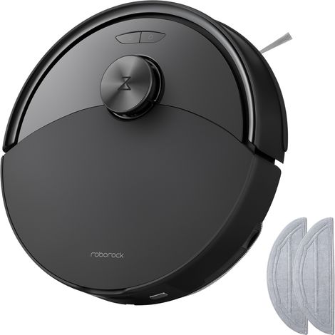 Roborock Q10 S5 Set Saugroboter mit Wischfunktion, 10.000 Pa HyperForce Saugkraft, Dual Anti-Tangle System, Auto Lifting Mopping, Ideal für Tierhaare, Teppiche, Hartböden Set Schwarz