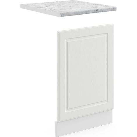 Frontblende R-Line, Weiß Landhaus, 45 cm , AP Marmor, Vicco