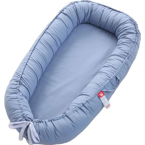 Sdraietta per neonati, in cotone, design portatile, colore blu grigiastro. (1/2)