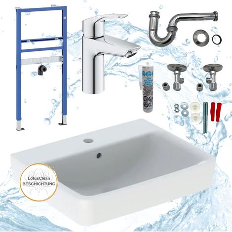 Geberit Vorwandelement Waschbecken Grohe Armatur Komplettset 60 cm (1/5)