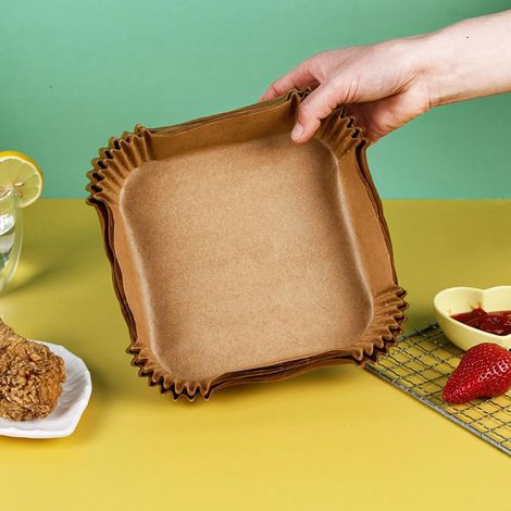 100 feuilles papier cuisson 20 cm friteuse air, non blanchi antiadhésif résistant huile (1/5)
