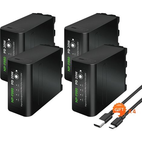 Batterie, capacité 10800mAh, compatible avec les caméscopes, 4Pcs (1/2)