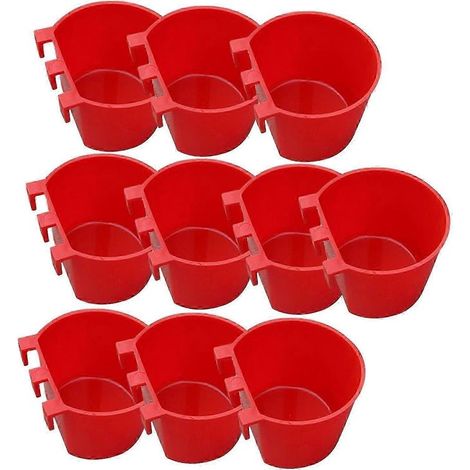 10 mangeoires suspendues pour cages à oiseaux, distributeurs de nourriture lavables, plateaux et bains pour pigeons, perruches, cailles et animaux de compagnie.-8.3x8.3x6cm (1/5)