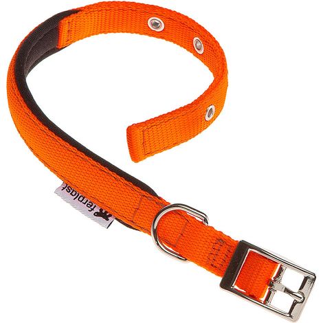 Ferplast DAYTONA C Collare in nylon con soffice imbottitura - in vari colori e misure. Variante C20/43 - Misure: A: 35-43 cm B: 20 mm - Arancione (1/5)