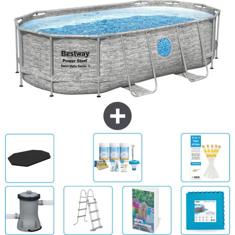 Bestway Piscina Bestway Power Steel Ovale - 427x250x100 cm - 8-pezzi  S536