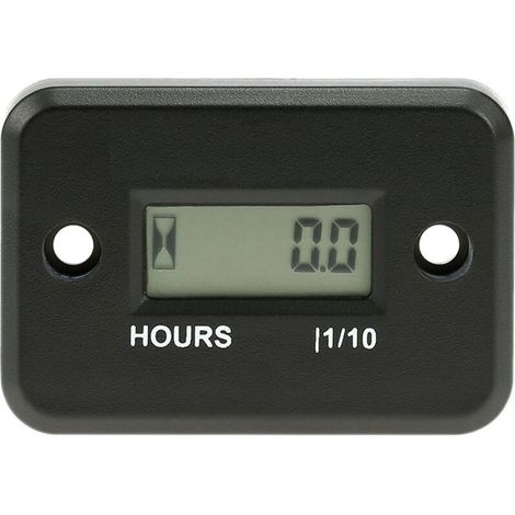 VURAHOME - Numerique Compteur Horaire Jauge Lcd Pour Moteur A Essence Moto De Course Vtt Tondeuse Motoneige 0.1/99999 Heures Noir (1/4)