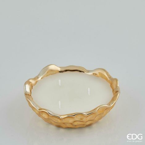 Candele Profumate in Ciotola Oro Dorata Vasetto Natalizio Regalo Natale EDG - Dimensioni: Piccolo