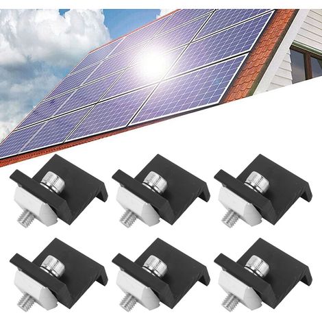 12 supports de montage photovoltaïques avec bloc de pression latéral, 35 mm (1/5)