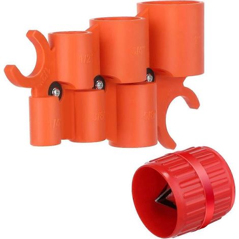 Jauges de profondeur de 1/4 pouce à 1 pouce et kits d'outils d'ébavurage de tuyaux, alésoirs internes et externes de 1/8 pouce à 1-5/8 pouce, compatibles avec le PVC, le PPR, le laiton, le CPVC et le (1/5)