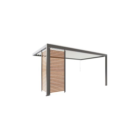 Paroi Ajourée Fixe Aluminium Gris et Aspect Bois 96cm Pour Pergola S et SV ORIAL France (1/5)