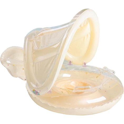 Flotadores para piscina, anillo inflable con toldo de protección UV, flotador de mariposa con lentejuelas para niños y niñas de 6 meses a 4 años, parque acuático. (1/4)