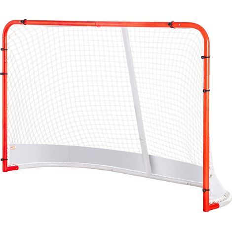 Filet de Hockey de Rue, But de Hockey en Acier Intérieur/Extérieur, Dimensions Officielles 72"x48", Montage Facile, Portable, Blanc/Rouge (1/5)