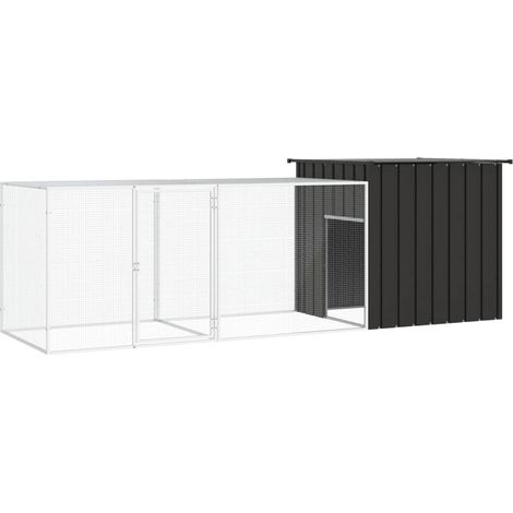 Recinto per pollaio in acciaio zincato antracite 300 x 91 x 100 cm 020043925