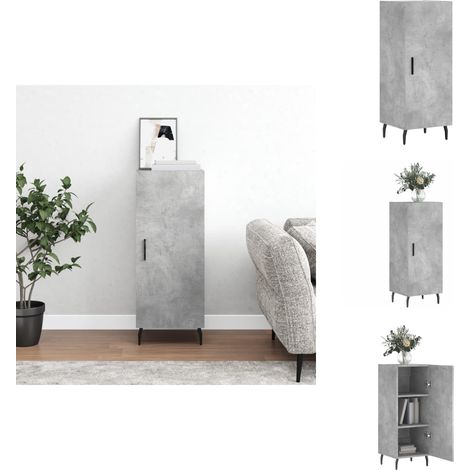 Buffet Gris béton 34,5x34x90 cm Bois d'ingénierie - Buffet Moderne - Meuble De Rangement - Buffet Gris - Commode - Armoire Latérale (1/5)