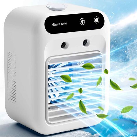 Ventilateur personnel avec humidificateur, climatiseur portable – 2 modes de pulvérisation et 2 vitesses, batterie rechargeable 2000 mAh (1/5)