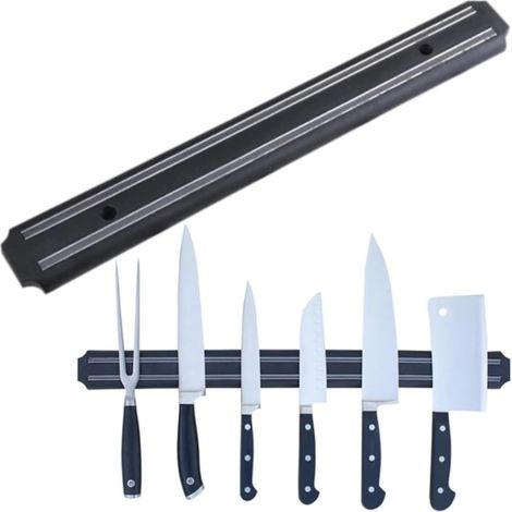 Porte-couteaux magnétique 33 cm - Support mural magnétique en métal (1/5)