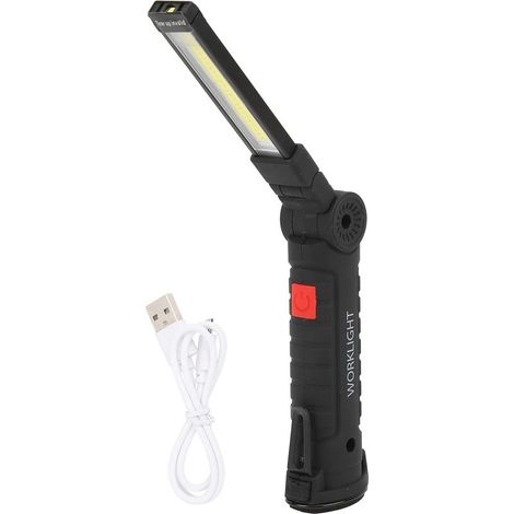 Lampe poche pliable USB – LED rechargeable – 5 modes – multifonctionnelle COB – camping – torche travail (1/5)