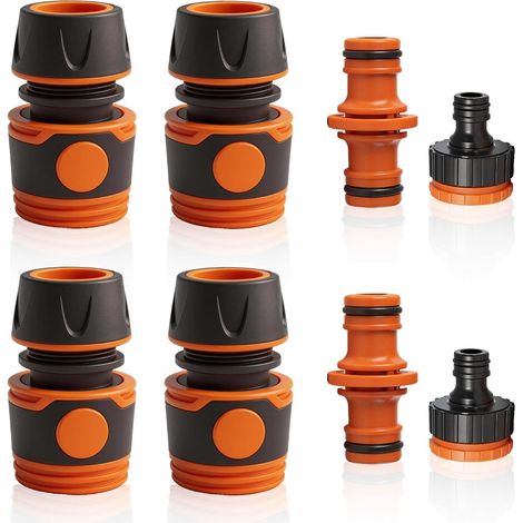 8 Pièces Raccord Tuyau Arrosage, Adaptateur Robinet Tuyau Arrosage, Raccord Tuyau D'arrosage 19mm, Connecteurs Pour Jardin Terrasse Robinet Maison Et Nettoyage Extérieur (1/5)