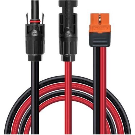 Câble de charge solaire, connecteur solaire vers adaptateur XT60i, câble de connexion de panneau solaire 12 AWG XT60i-F, compatible avec les centrales électriques portables EcoFlow DELTA (1,5 m) (1/5)