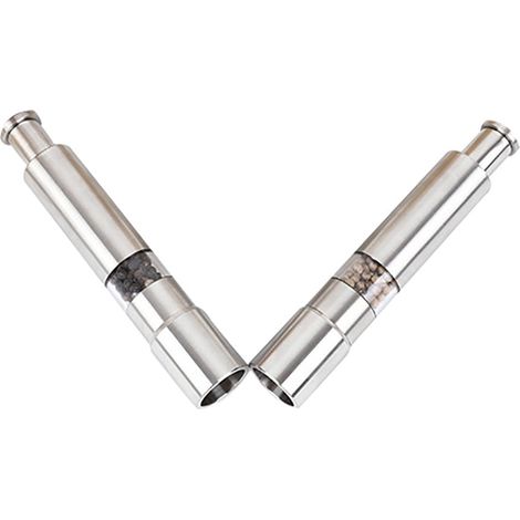Coffee Grinder Electric Salt And Pepper Grinder Set Stainless Steel Thumb Push Pepper Spice Grinder Mill Muller Stick, 2 Pcs (1/5)