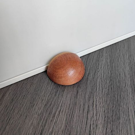 Lot de 6 butées de porte adhésives en bois pour parquets et planchers en bois dur - sans perçage - butées de porte (bois de sapelli) (1/5)