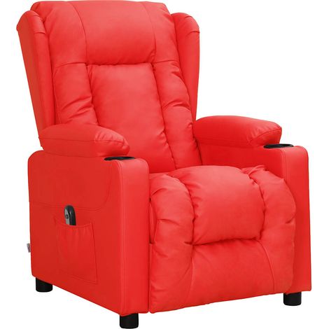 Poltrona Reclinabile Elettrica Rossa in Similpelle vidaXL (1/4)