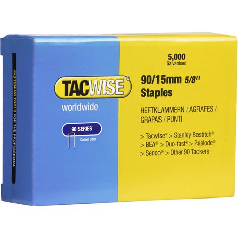Tacwise 0306 Tcwise 90 Punti Sottili da 15mm Ideale per Applicazioni Semi Professionali per Fissaggio Legno (1/2)