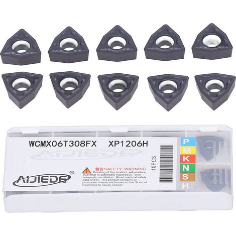 Lot de 10 plaquettes de tournage carbure WCMX06T308FX pour outil de tour indexable, remplacement de porte-outil CNC (1/5)