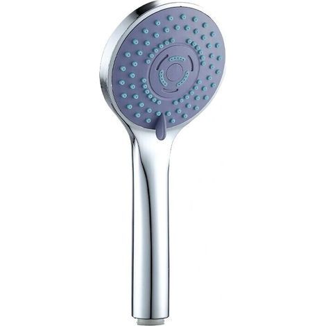Water Saving Shower Head, Large Shower Head with 5 Spray Types, Diameter 95 mm, No Hose, No Switch, Silver (1/5)