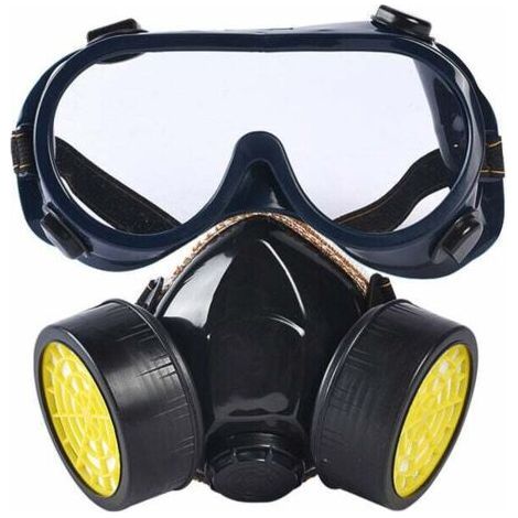 PA Masque Respiratoire Réutilisable Double Filtration Contre Vapeur Toxique Poussière Gaz Chimique Peinture Bricolage (1/4)