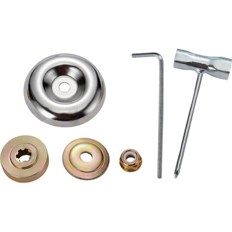 6 Piece Universal Brush Cutter Repair Kit with Metal Nuts, Fixing Plates and Adapter for Trimmer Blades (1/5)