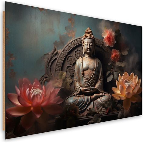 Deco panel picture, Buddha Zen Flowers - 60x40 (1/5)