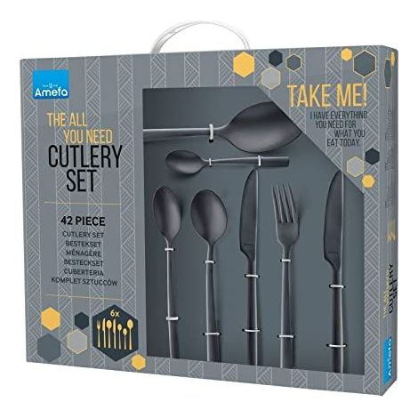 Amefa Manille Coffret 42 pièces noir mat design scandinave