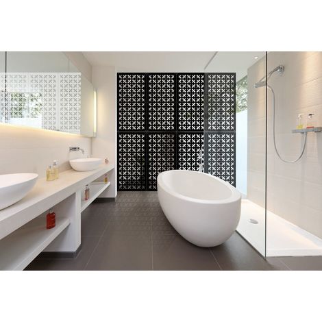 CRUSADES - Panneau ajouré en PVC - Brise-soleil - Dimension : 50x150 cm - Couleur : noir